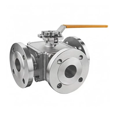 Falf Ball Flanged Tair Ffordd